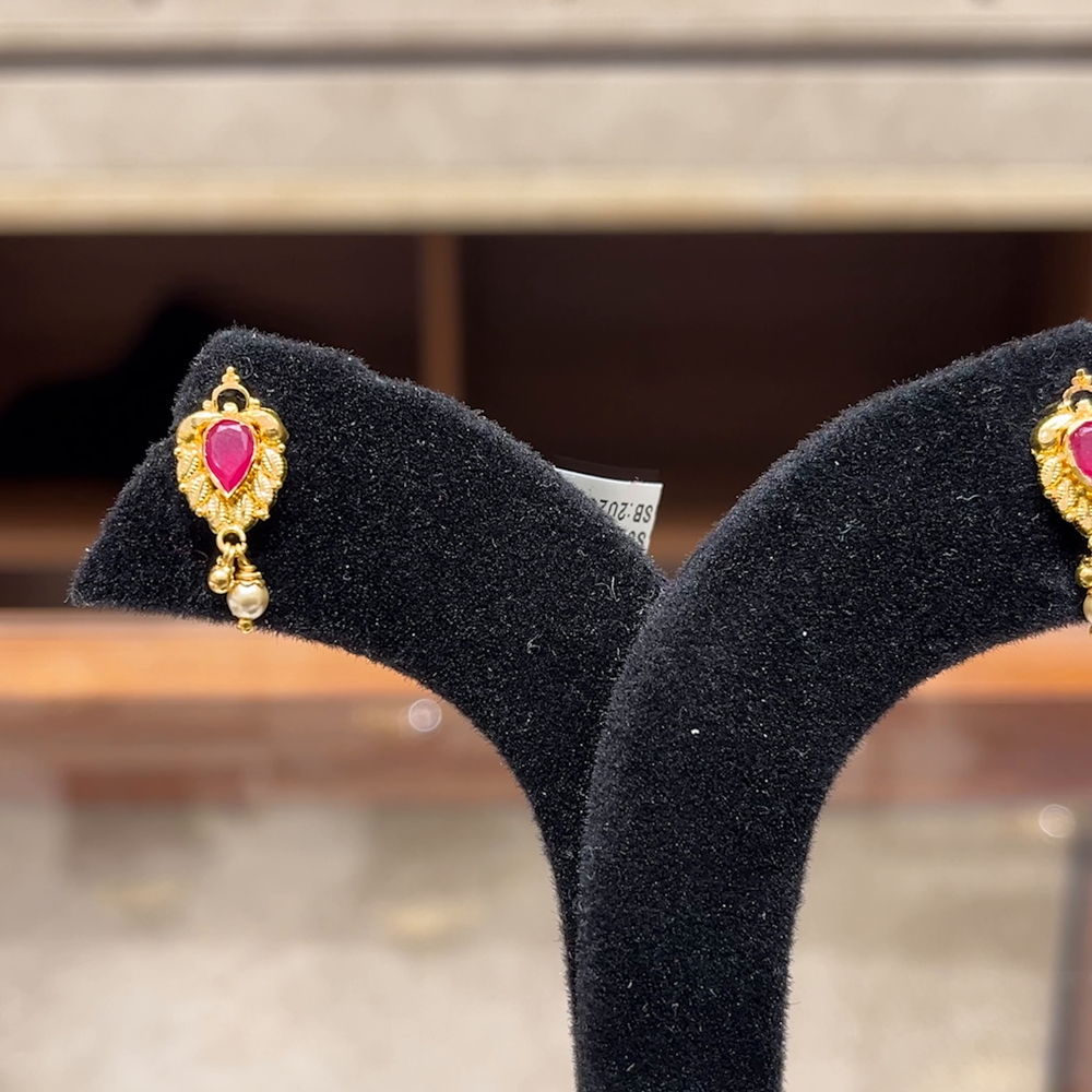 Chennai Shopping Mall 2.27gms EARRINGS 22K Yellow Gold