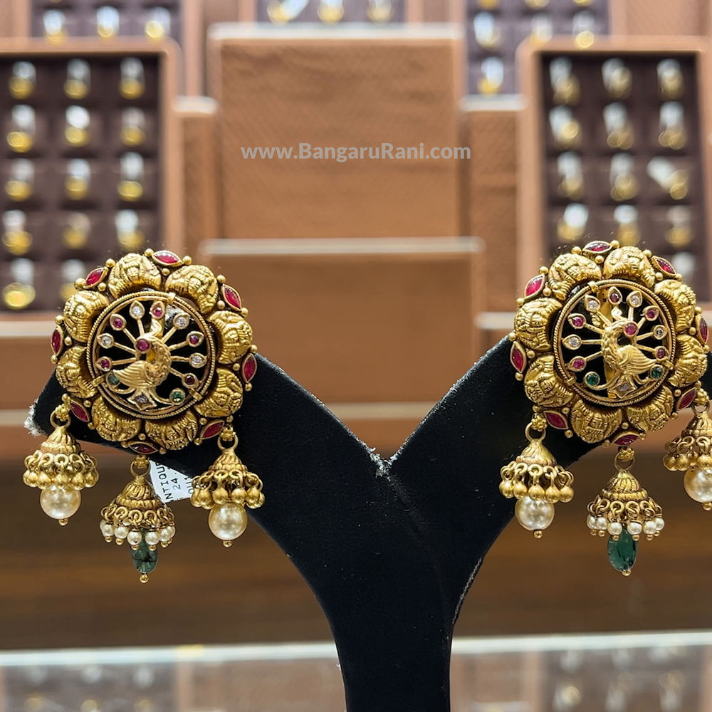 CMR 21.777gms EARRINGS 22K Antique