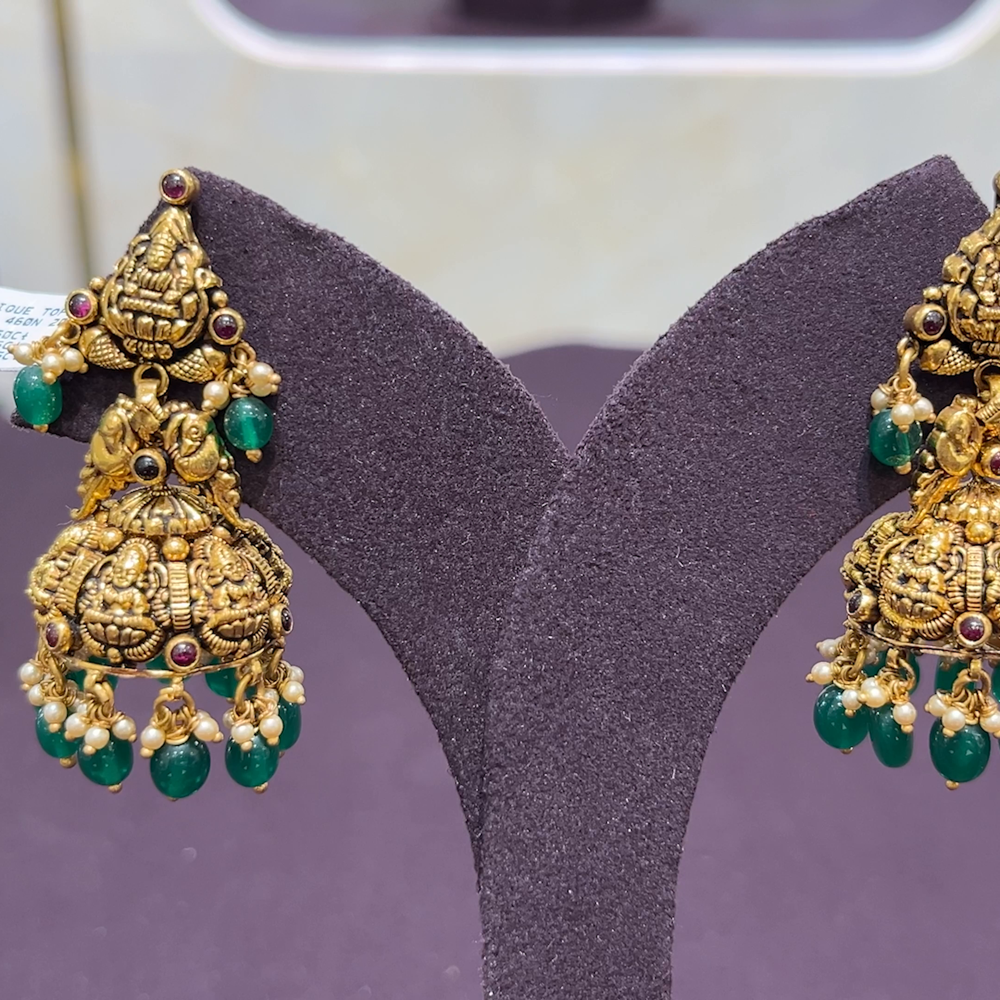 CMR 20.44gms EARRINGS 22K Antique