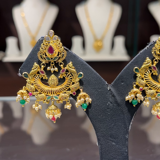 CMR 15.376gms EARRINGS 22K Antique