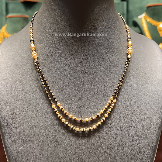 CMR 10.054gms SHORT BLACK BEADS 22K Yellow Gold