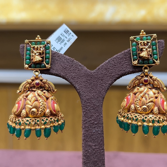 MUKUNDA JEWELLERS 23.67gms EARRINGS 22K Antique