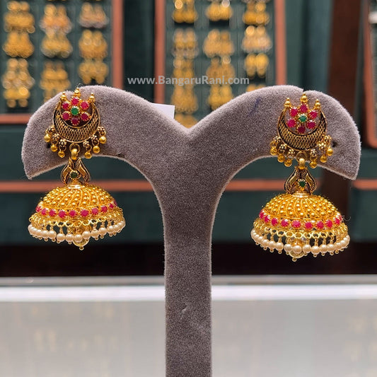 14.96gms EARRINGS 22K Antique