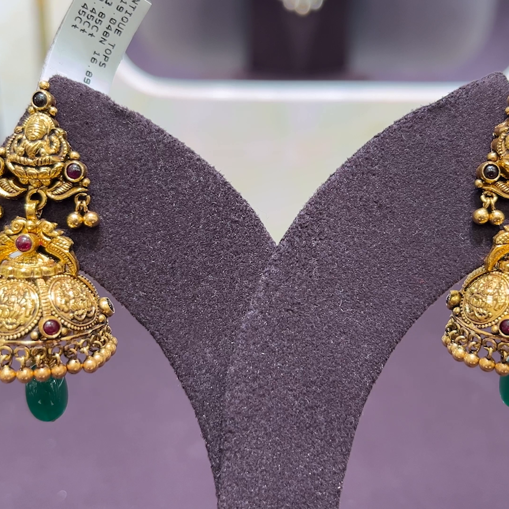 CMR 16.898gms EARRINGS 22K Antique