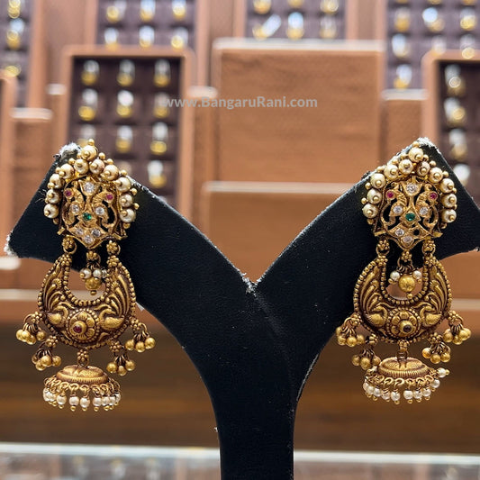 CMR 22.177gms EARRINGS 22K Antique