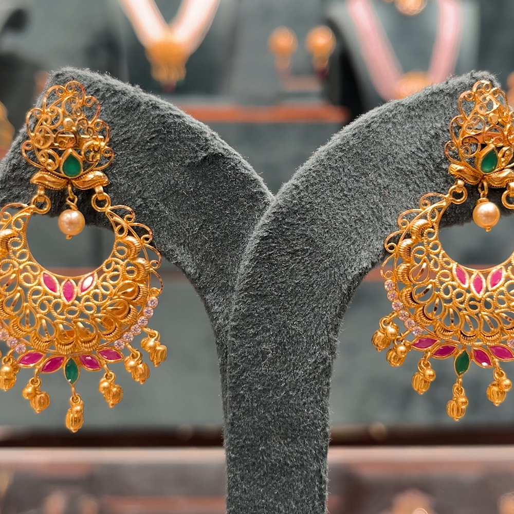 CMR 13.303gms EARRINGS 22K Antique