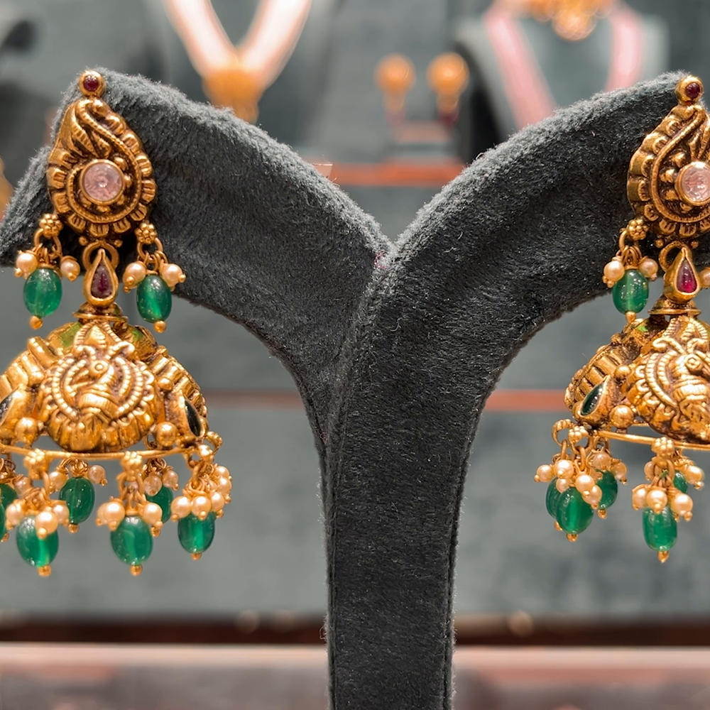 CMR 18.803gms EARRINGS 22K Antique