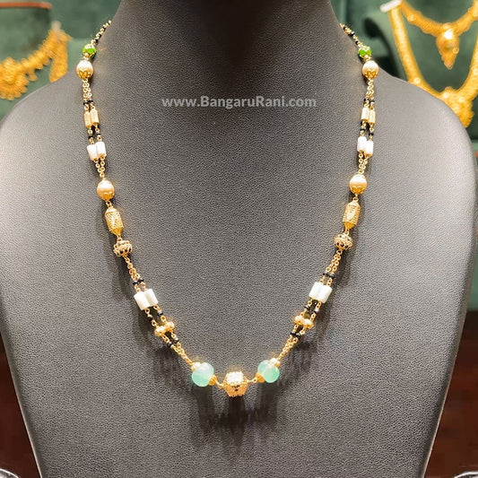 CMR 12.465gms SHORT BLACK BEADS 22K Yellow Gold