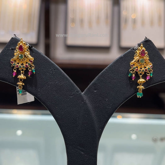 SOUTH INDIA 3.656gms EARRINGS 22K Yellow Gold