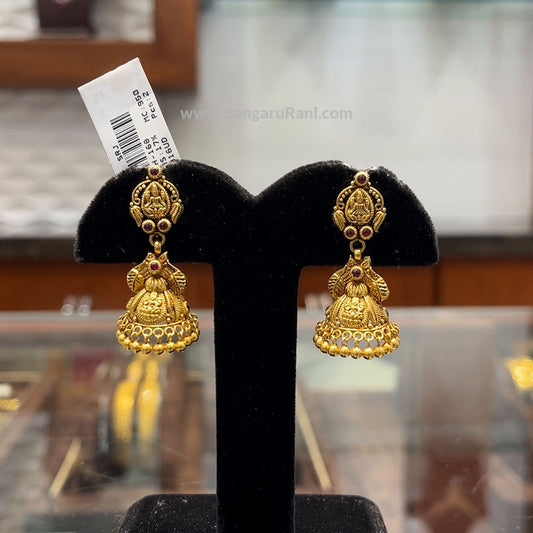 7.38gms EARRINGS 22K Antique