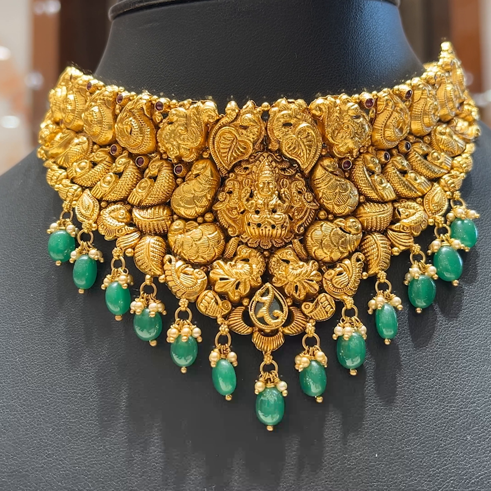 MUKUNDA JEWELLERS 35.82gms CHOKER 22K Antique