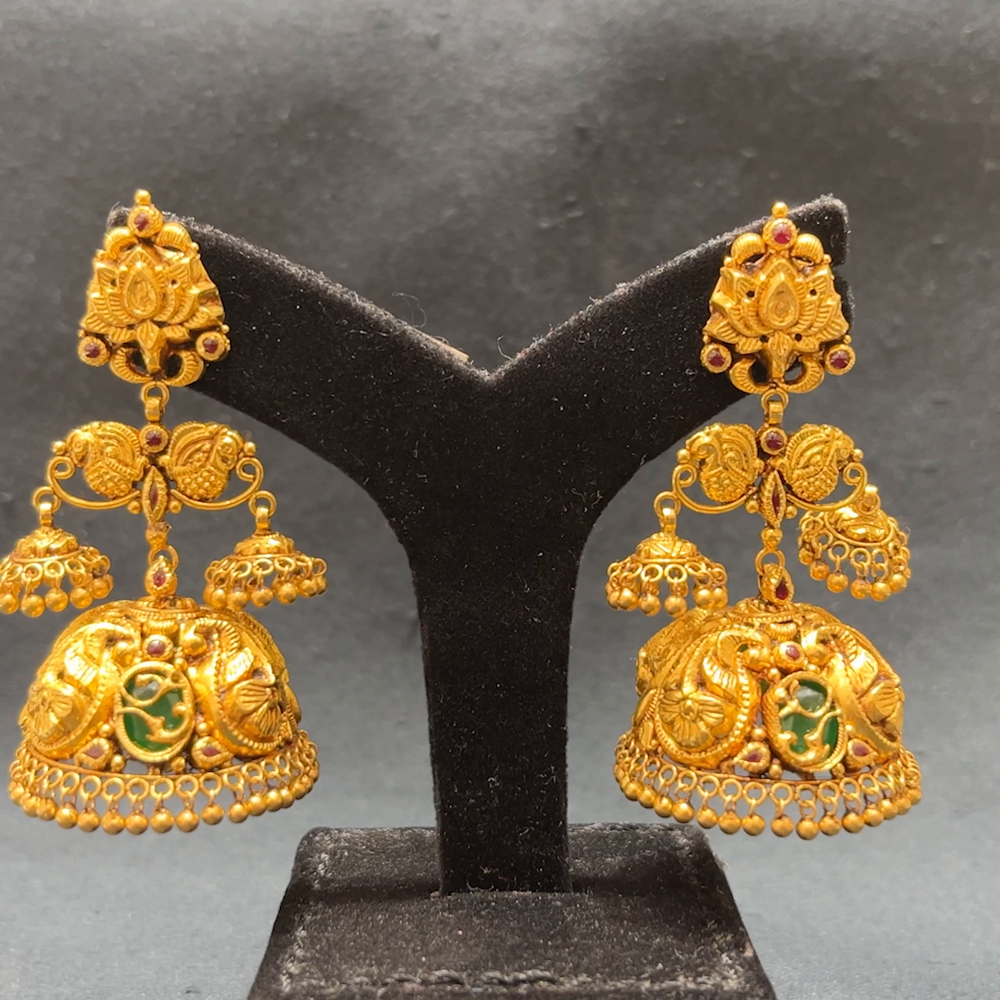 MUKUNDA JEWELLERS 28.411gms EARRINGS 22K Antique