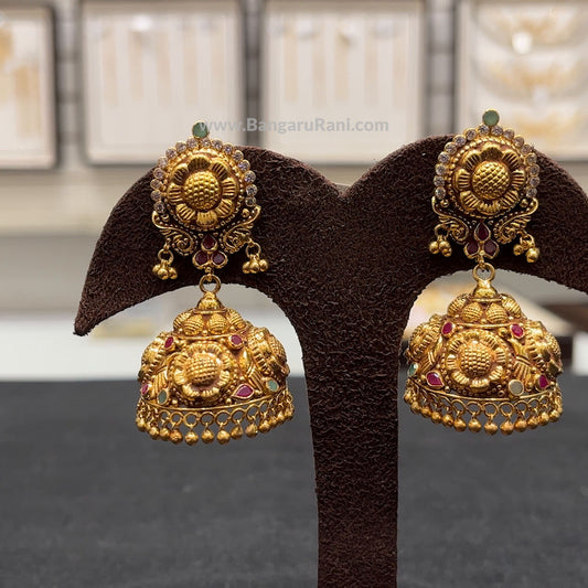 24.771gms EARRINGS 22K Antique