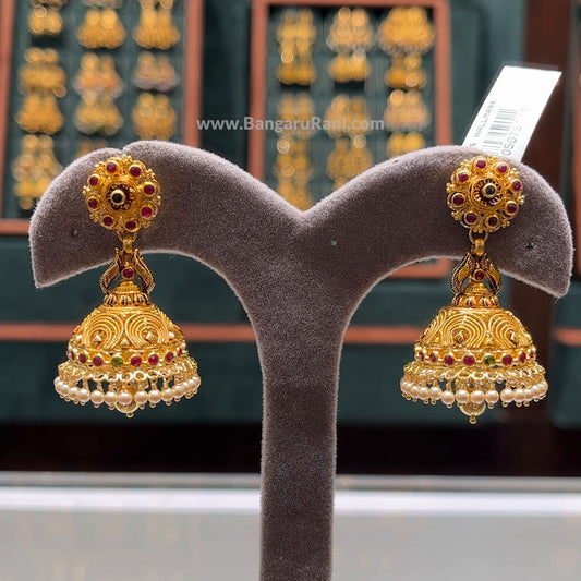 16.82gms EARRINGS 22K Antique