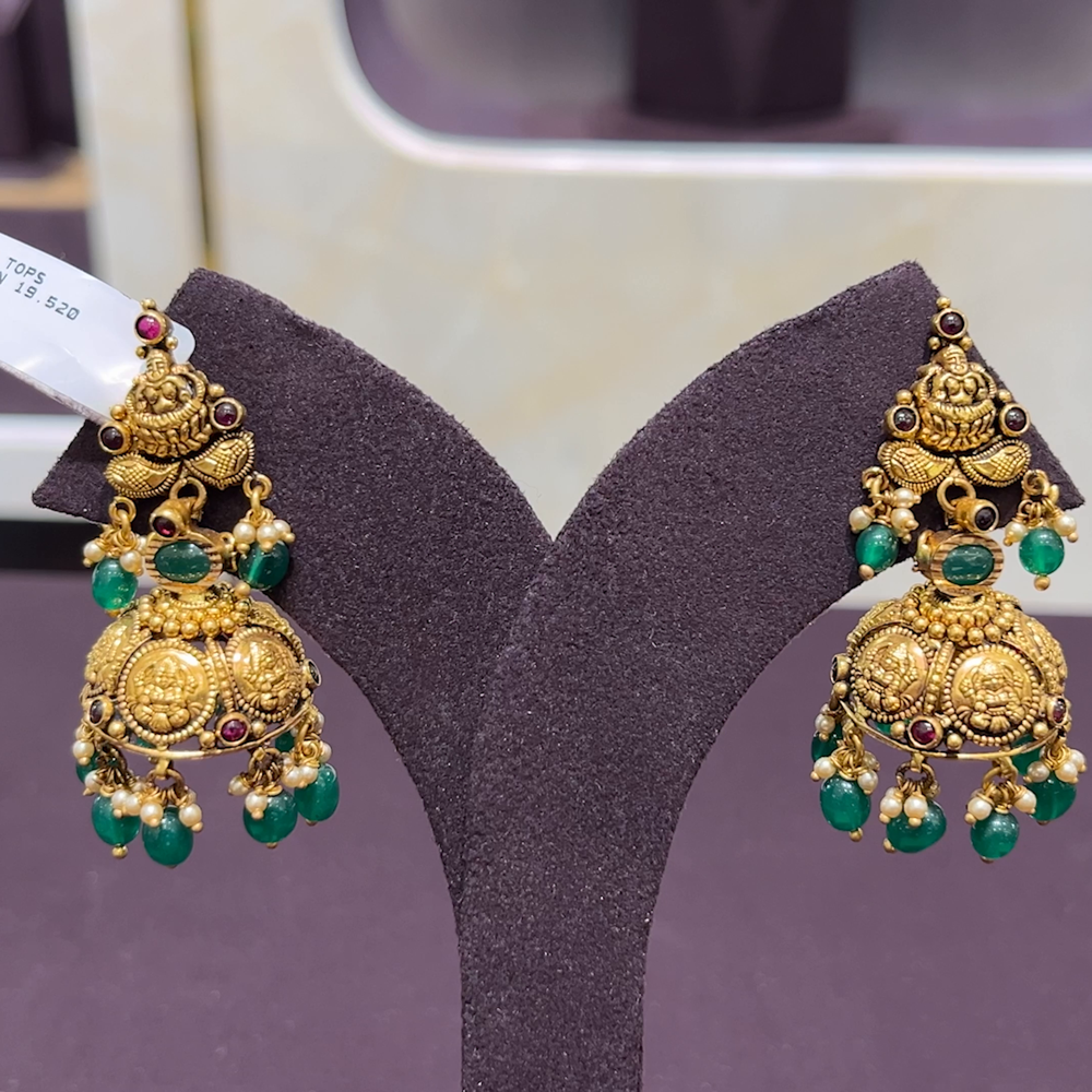 CMR 19.52gms EARRINGS 22K Antique