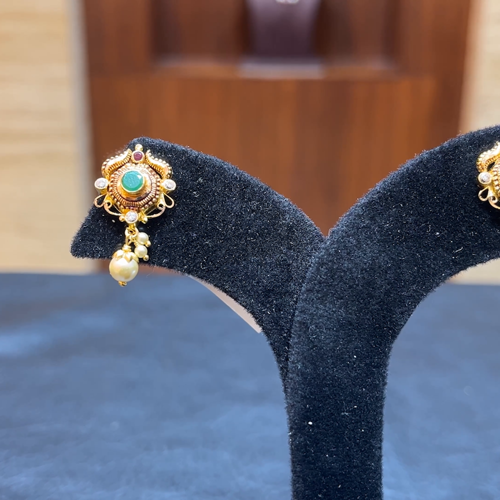 Chennai Shopping Mall 3.37gms EARRINGS 22K Yellow Gold