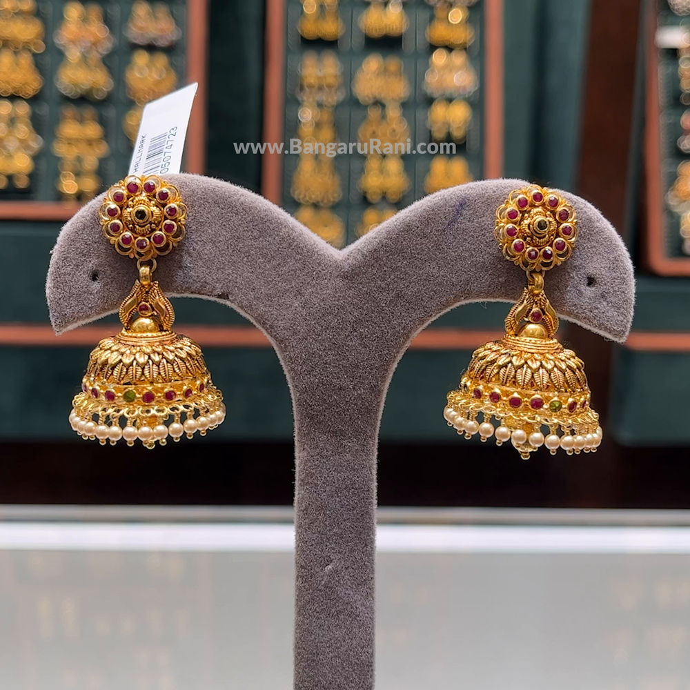 28.33gms EARRINGS 22K Antique