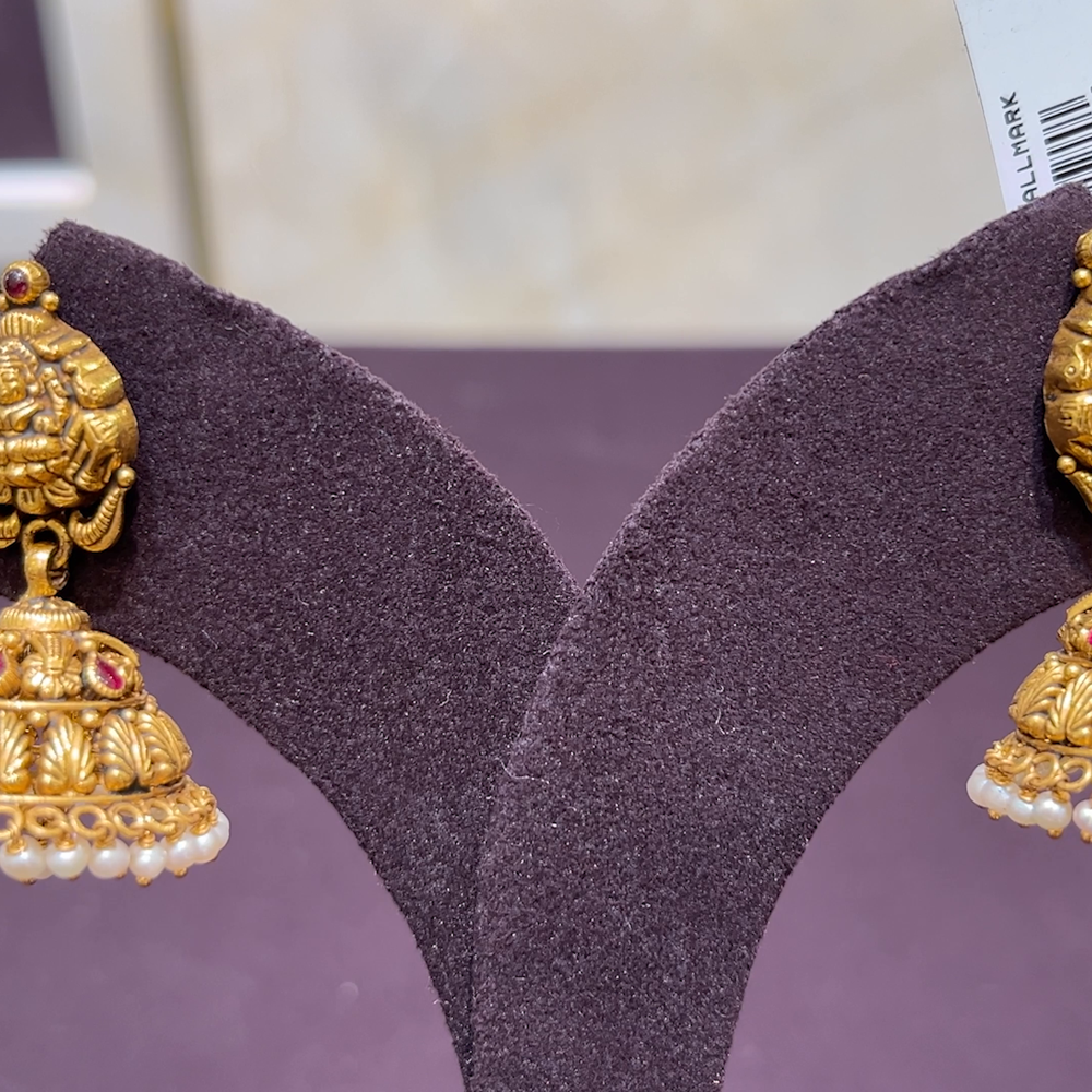 CMR 14.954gms EARRINGS 22K Antique