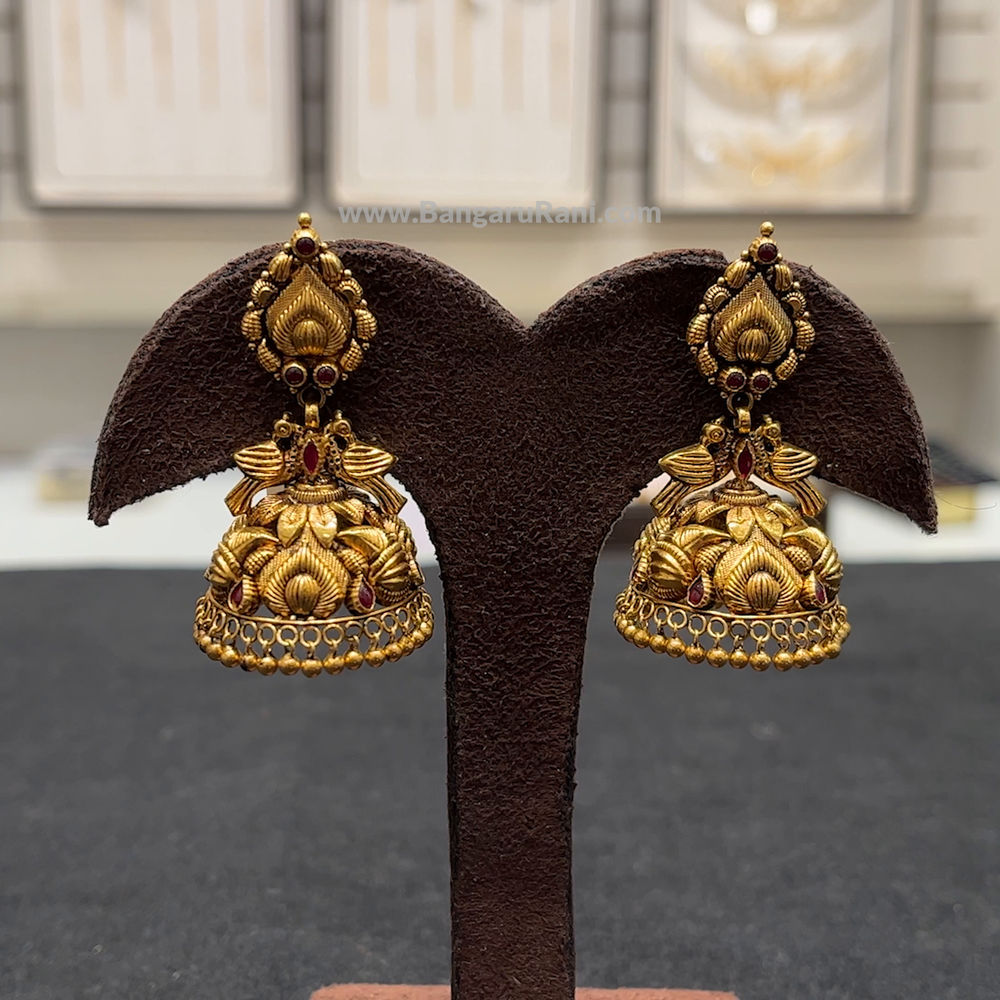 15.064gms EARRINGS 22K Antique