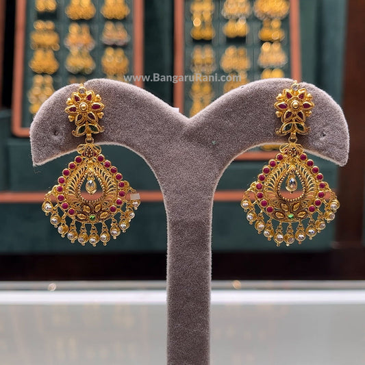 15.232gms EARRINGS 22K Antique