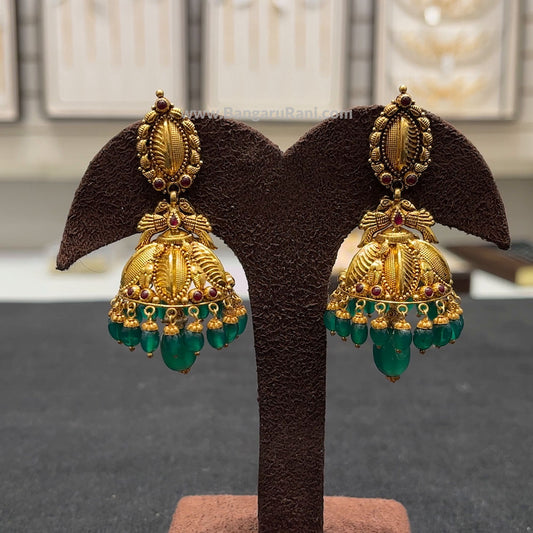 16.627gms EARRINGS 22K Antique