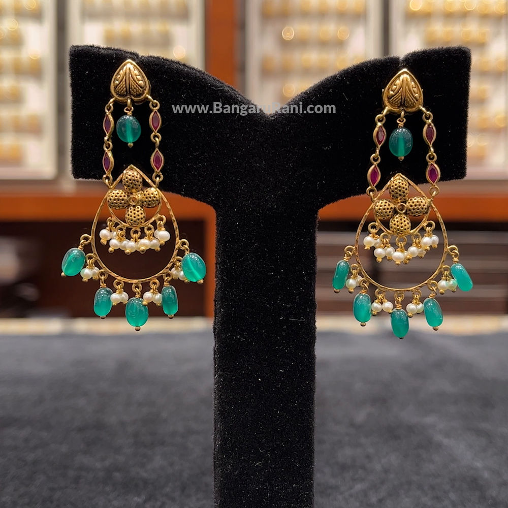 16.925gms EARRINGS 22K Antique