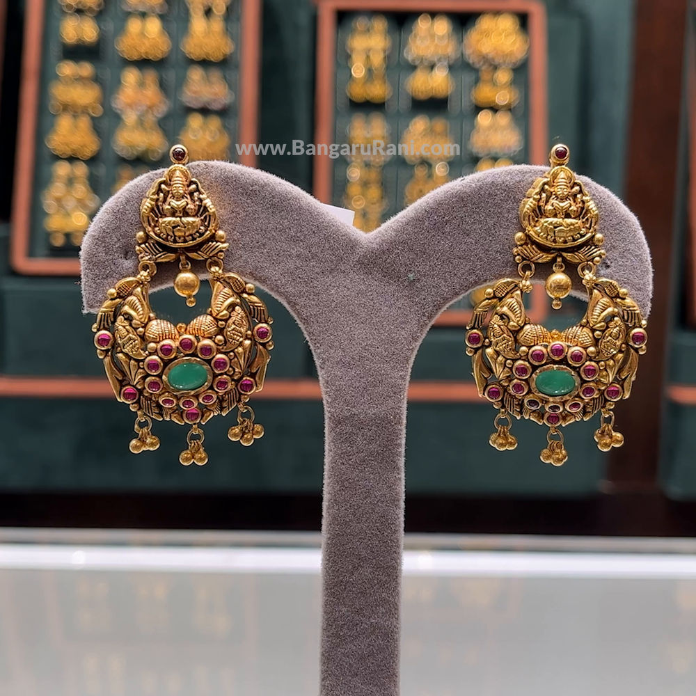 14.834gms EARRINGS 22K Antique