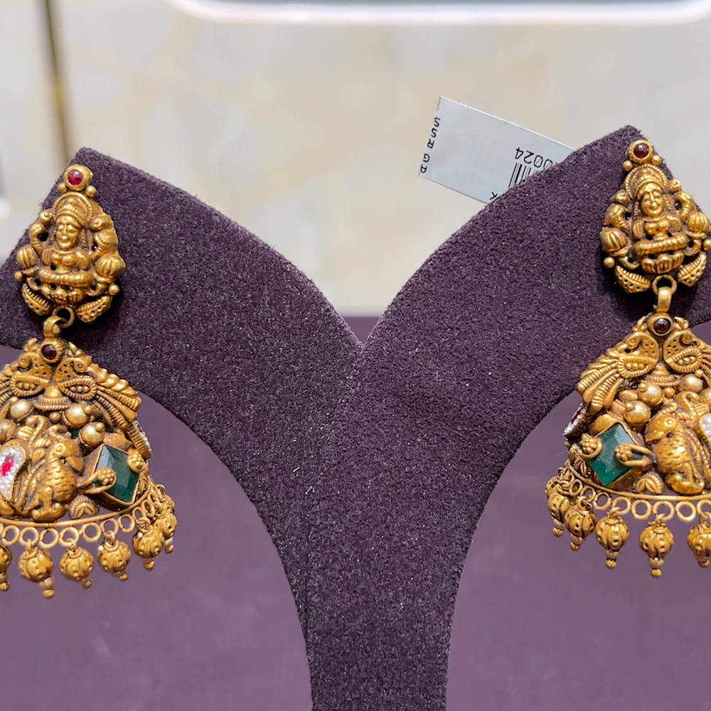 CMR 21.35gms EARRINGS 22K Antique