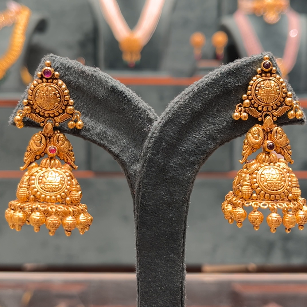 CMR 19.628gms EARRINGS 22K Antique