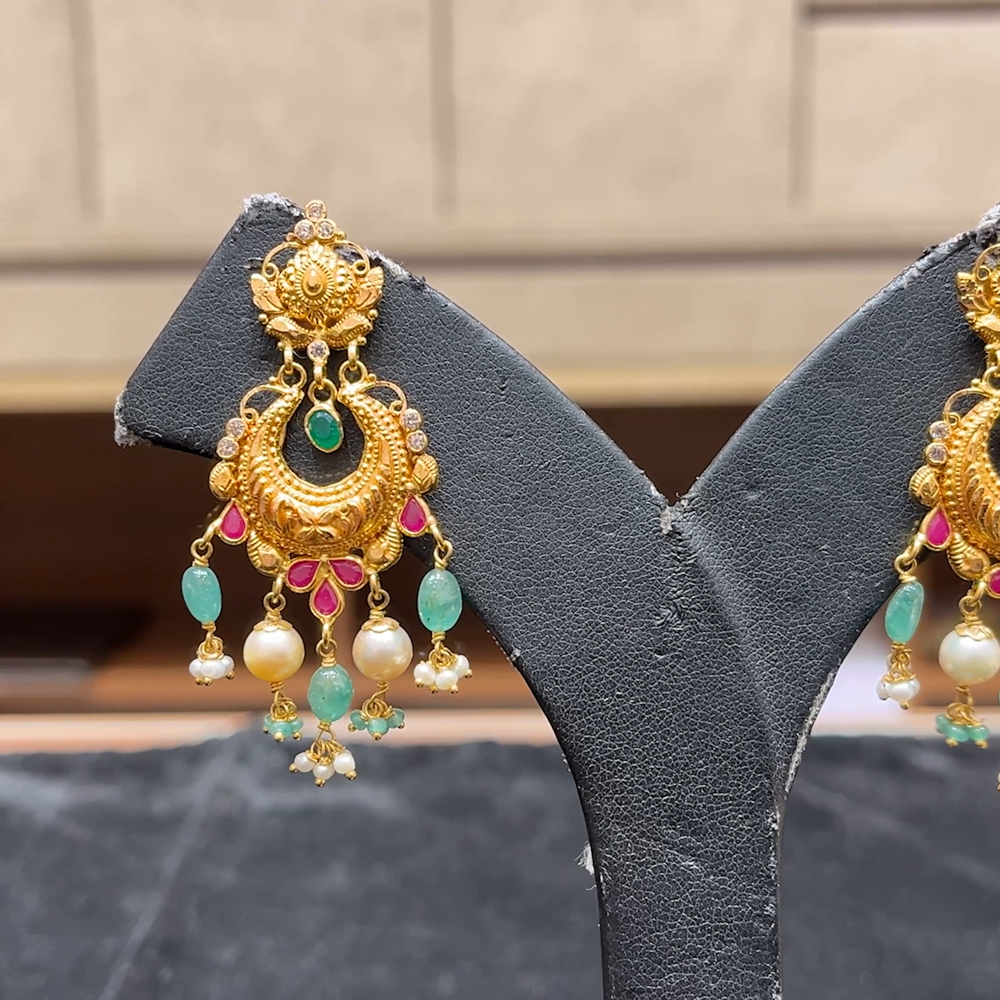 Chennai Shopping Mall 11.09gms EARRINGS 22K Antique