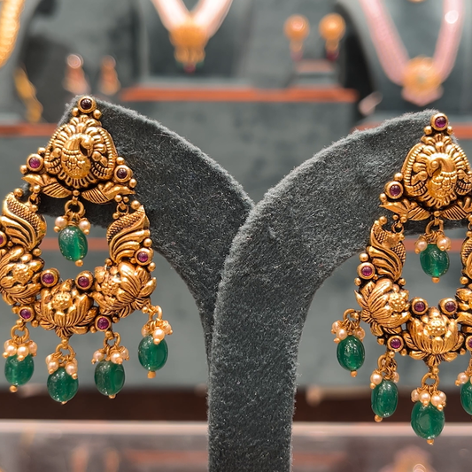 CMR 13.814gms EARRINGS 22K Antique