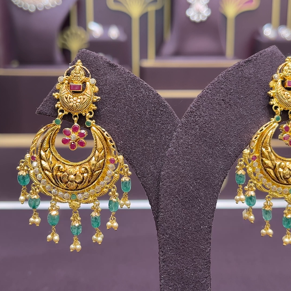 CMR 15.812gms EARRINGS 22K Antique