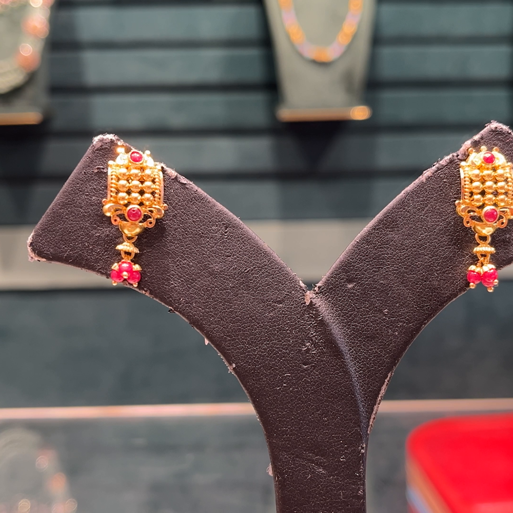 Chennai Shopping Mall 3.86gms EARRINGS 22K Antique