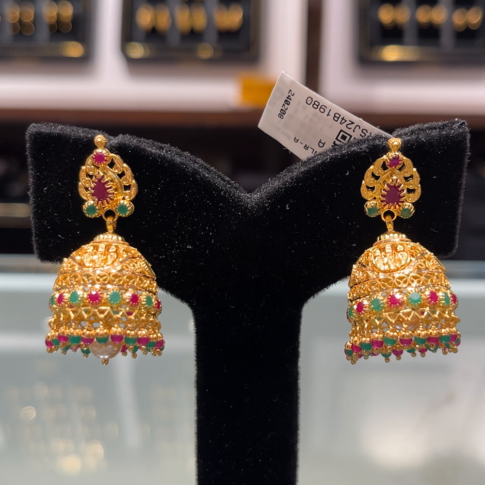 SOUTH INDIA 14.427gms EARRINGS 22K Yellow Gold