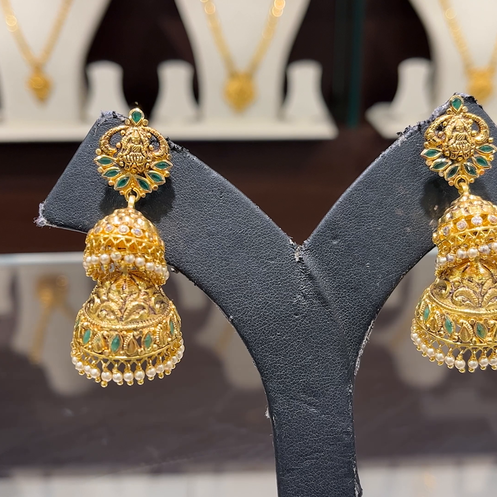 CMR 24.42gms EARRINGS 22K Antique