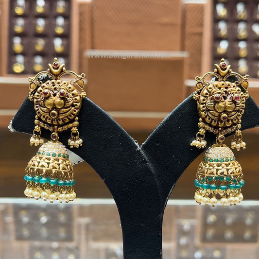 CMR 24.124gms EARRINGS 22K Antique