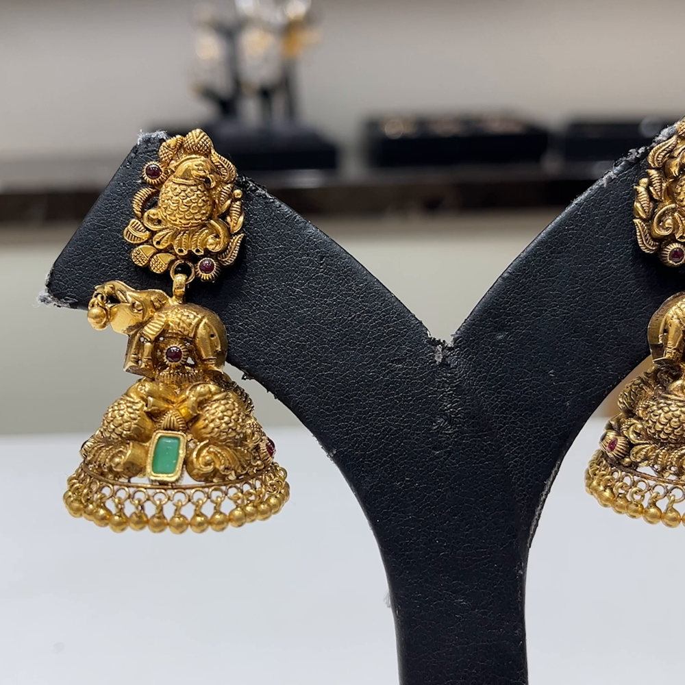 MUKUNDA JEWELLERS 21.688gms EARRINGS 22K Antique