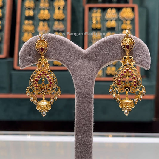 13.35gms EARRINGS 22K Antique