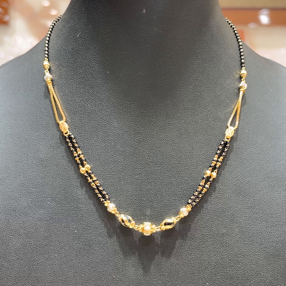 MUKUNDA JEWELLERS 8.45gms SHORT BLACK BEADS 22K Yellow Gold