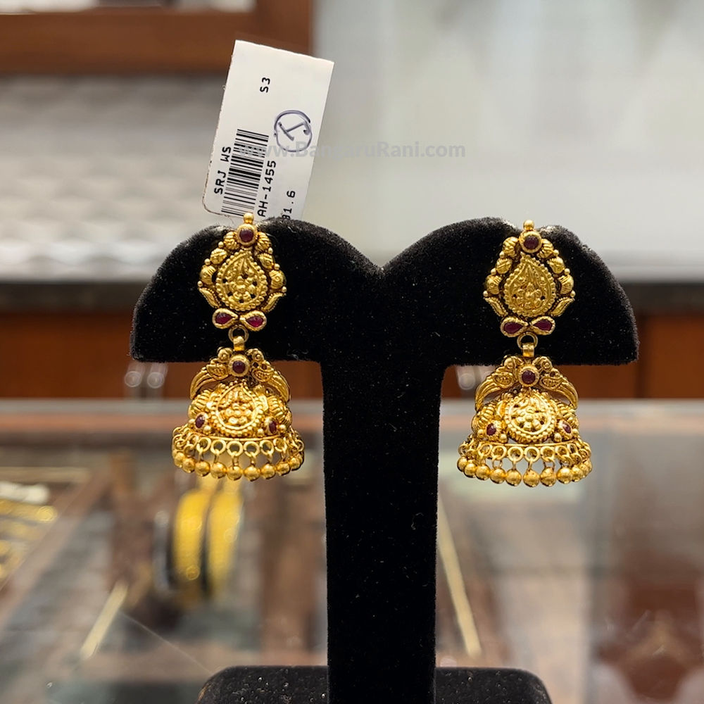 9.095gms EARRINGS 22K Antique