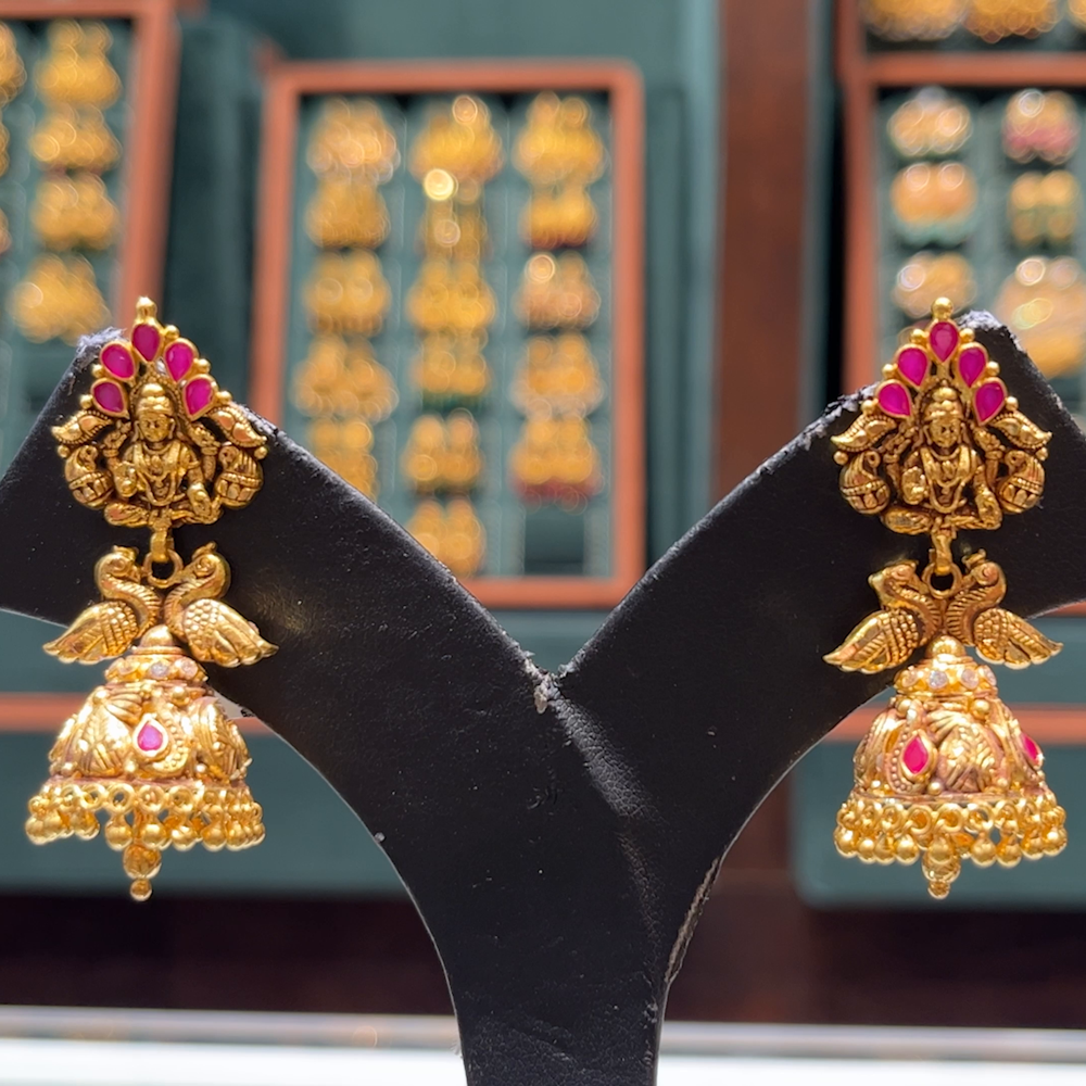 CMR 17.452gms EARRINGS 22K Antique