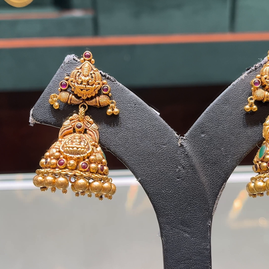 CMR 24.466gms EARRINGS 22K Antique