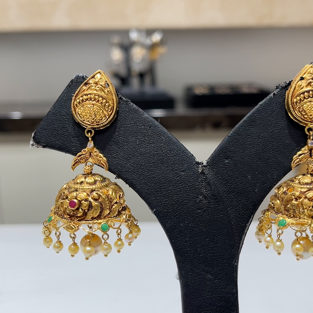 MUKUNDA JEWELLERS 29.758gms EARRINGS 22K Antique