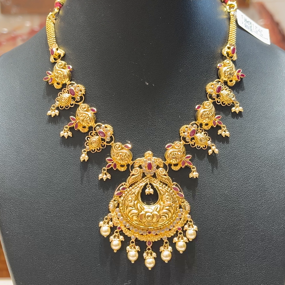 MUKUNDA JEWELLERS 20.15gms NECKLACE 22K Antique