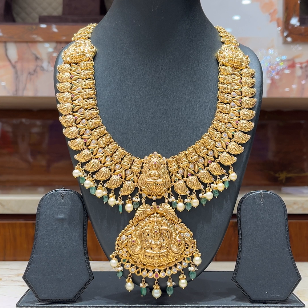 MUKUNDA JEWELLERS 105.19gms HARAMS 22K Antique