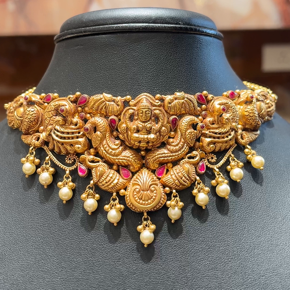 MUKUNDA JEWELLERS 34.702gms CHOKER 22K Nakshi