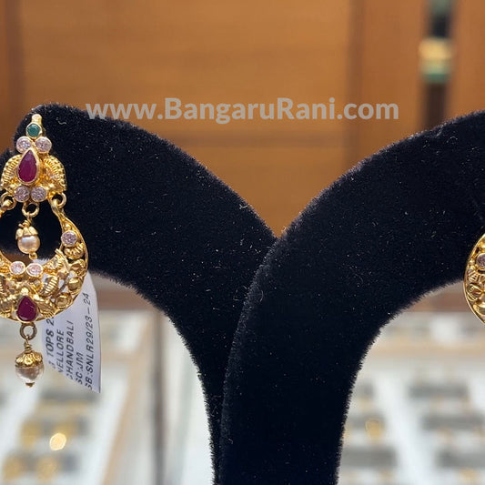 Chennai Shopping Mall 6.46gms EARRINGS 22K Nakshi