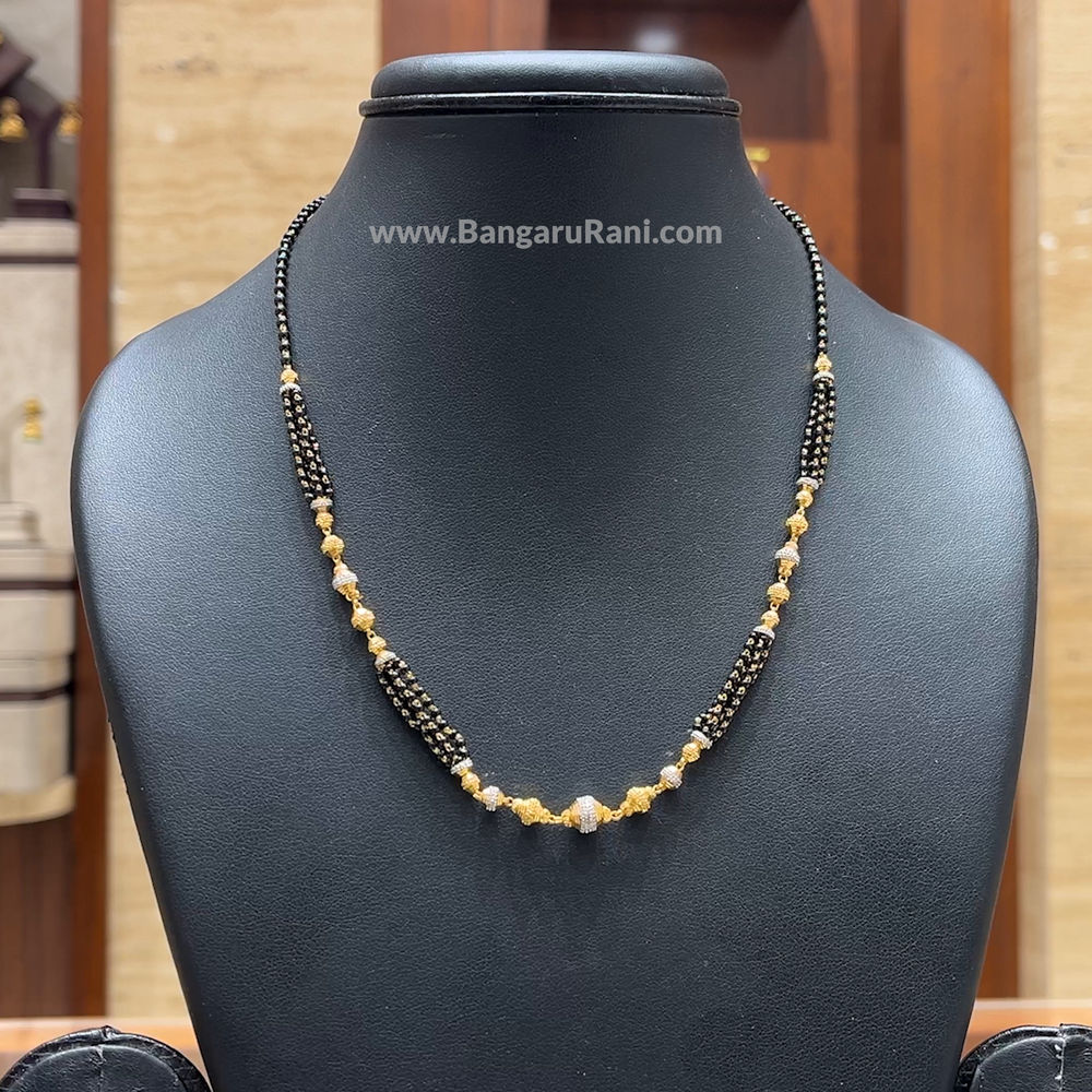 Chennai Shopping Mall 9.546gms SHORT BLACK BEADS 22K Yellow Gold