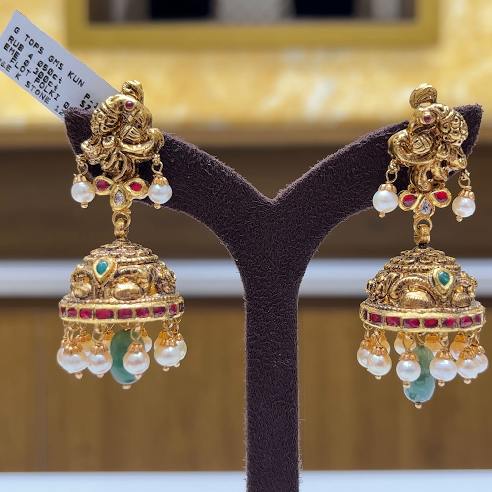 MUKUNDA JEWELLERS 24.138gms EARRINGS 22K Yellow Gold