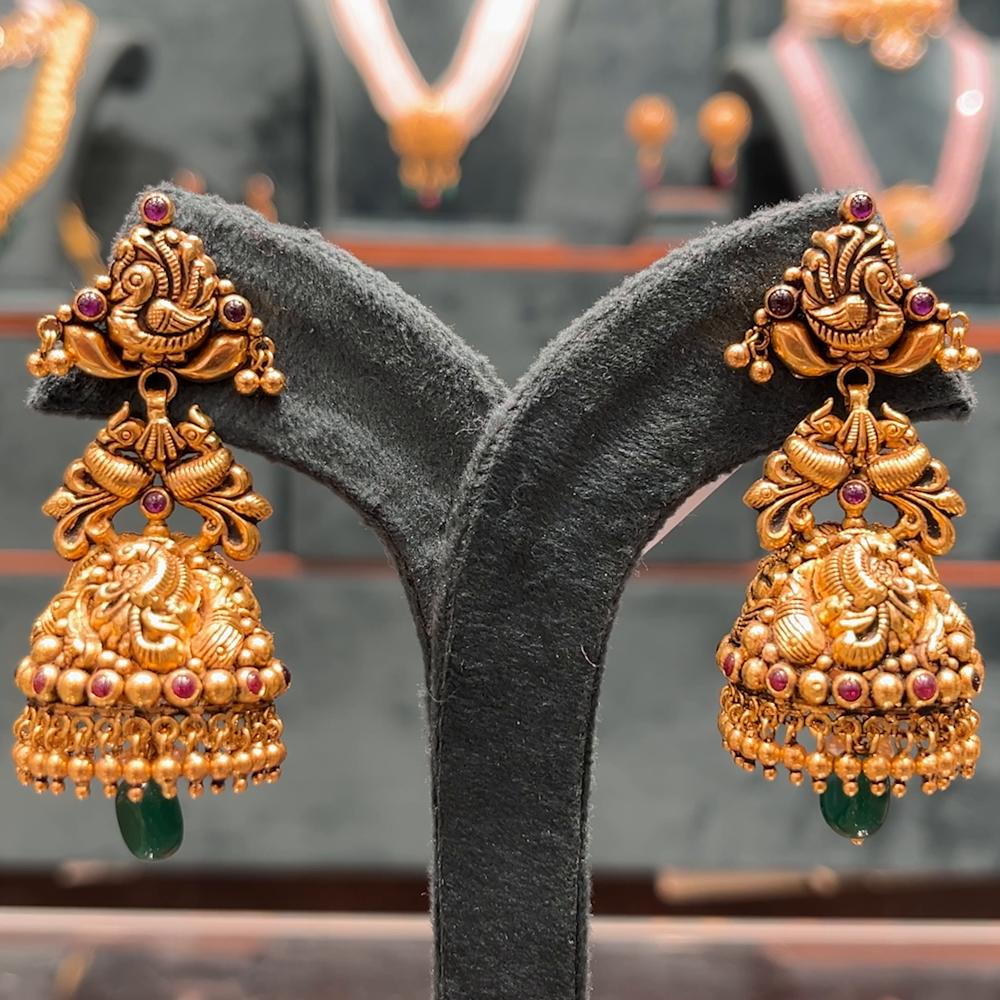 CMR 22.009gms EARRINGS 22K Antique